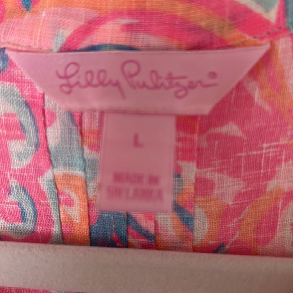Lilly Pulitzer pink pout sleeveless linen dress - Picture 2 of 5